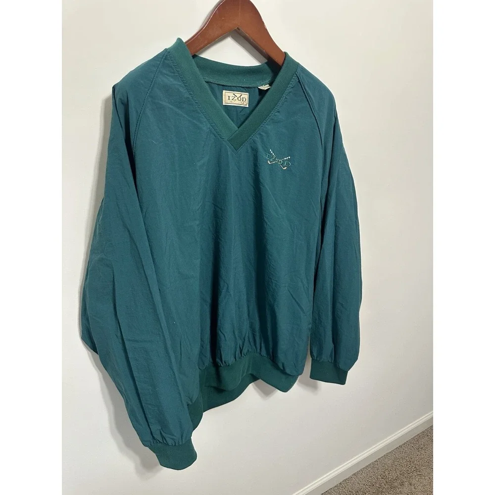 Vintage Lacoste Izod Windbreaker Jacket Men XL Green Lightweight Vintage Golf